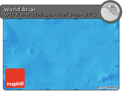 Physical Map of the Area around 45° 10' 22" N, 134° 13' 29" W