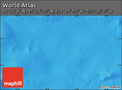 Physical Map of the Area around 45° 10' 22" N, 134° 13' 29" W