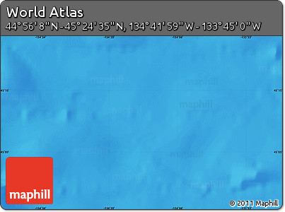 Physical Map of the Area around 45° 10' 22" N, 134° 13' 29" W