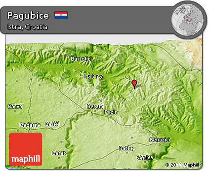 Physical 3D Map of Pagubice