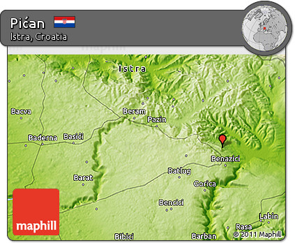 Physical 3D Map of Pićan