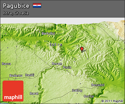Physical 3D Map of Pagubice