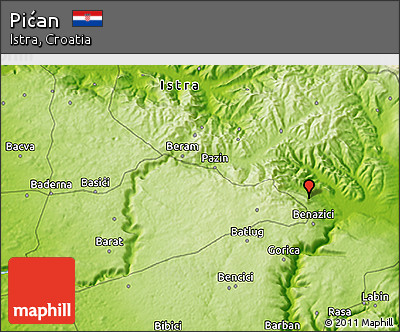 Physical 3D Map of Pićan