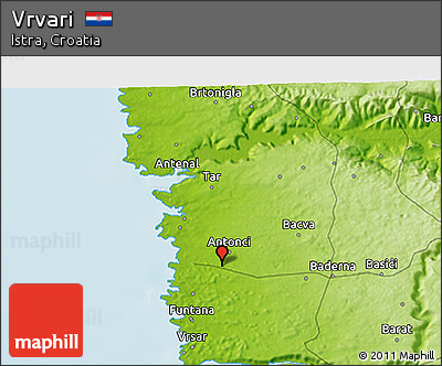 Physical 3D Map of Vrvari