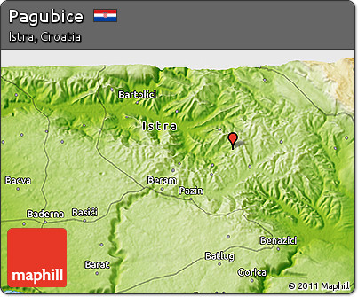 Physical 3D Map of Pagubice