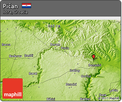 Physical 3D Map of Pićan