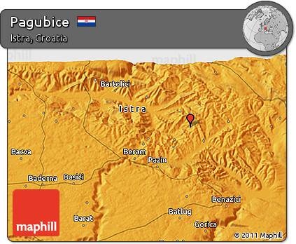 Political 3D Map of Pagubice