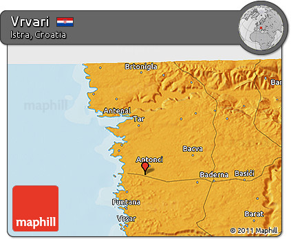 Political 3D Map of Vrvari