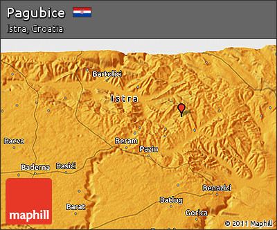 Political 3D Map of Pagubice
