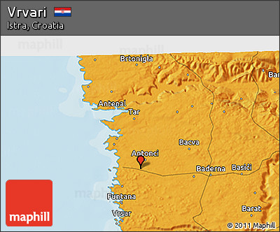 Political 3D Map of Vrvari