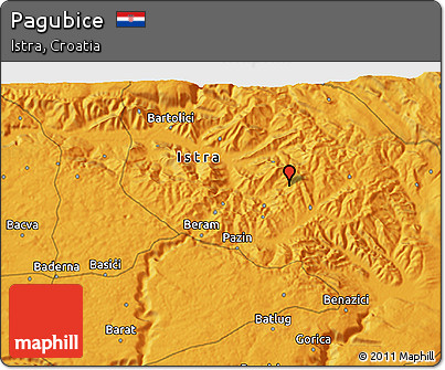 Political 3D Map of Pagubice
