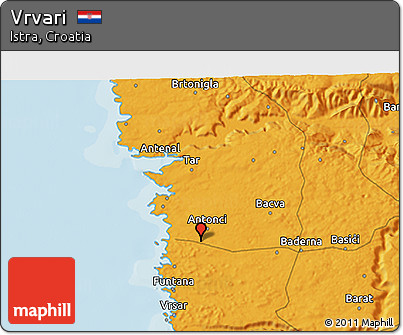 Political 3D Map of Vrvari