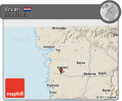 Shaded Relief 3D Map of Vrvari