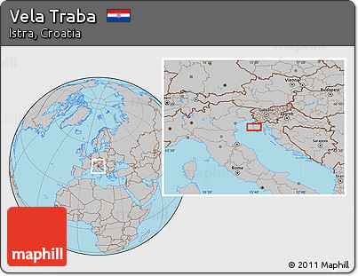 Gray Location Map of Vela Traba