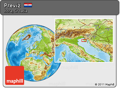 Physical Location Map of Previž