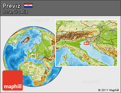 Physical Location Map of Previž