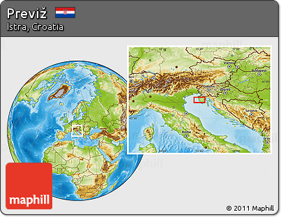 Physical Location Map of Previž