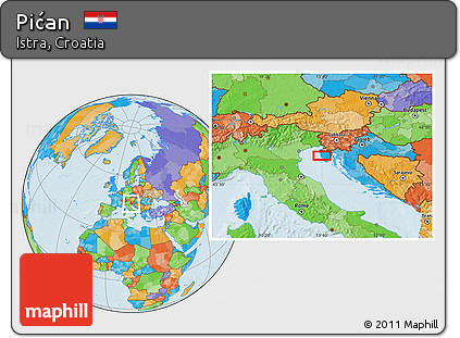 Political Location Map of Pićan