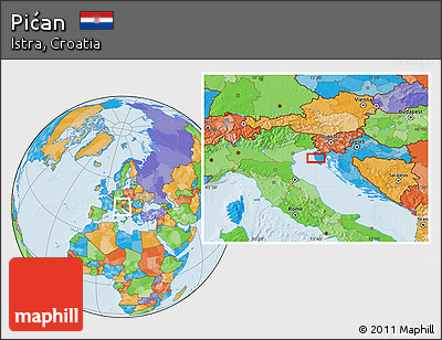 Political Location Map of Pićan