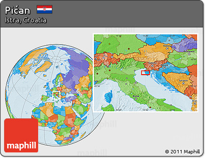 Political Location Map of Pićan