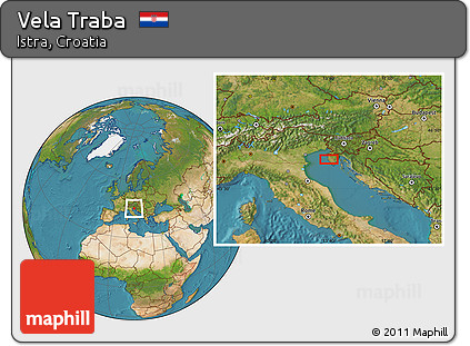 Satellite Location Map of Vela Traba