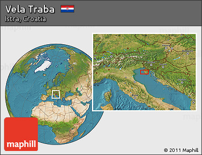 Satellite Location Map of Vela Traba