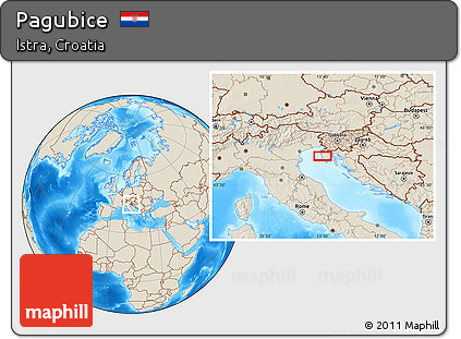 Shaded Relief Location Map of Pagubice