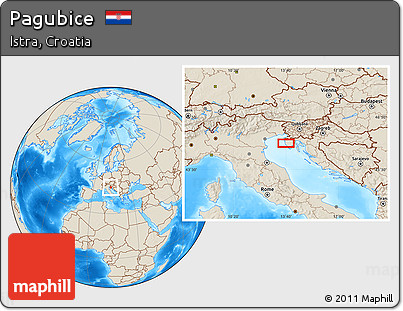 Shaded Relief Location Map of Pagubice
