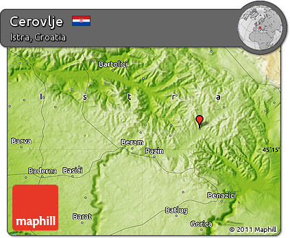 Physical Map of Cerovlje