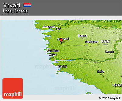 Physical Panoramic Map of Vrvari