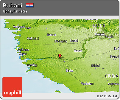 Physical Panoramic Map of Bubani