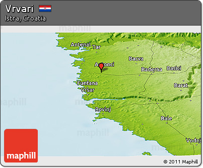 Physical Panoramic Map of Vrvari