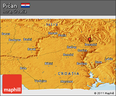 Political Panoramic Map of Pićan