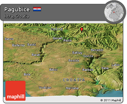 Satellite Panoramic Map of Pagubice