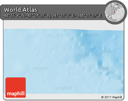 Physical 3D Map of the Area around 45° 10' 22" N, 143° 43' 29" E