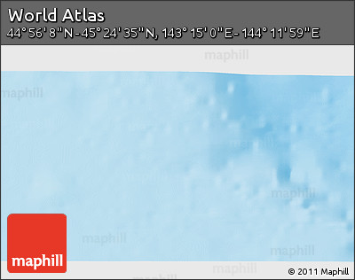 Physical 3D Map of the Area around 45° 10' 22" N, 143° 43' 29" E