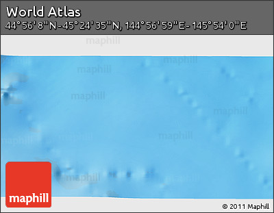 Physical 3D Map of the Area around 45° 10' 22" N, 145° 25' 30" E