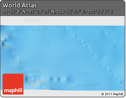 Physical 3D Map of the Area around 45° 10' 22" N, 145° 25' 30" E