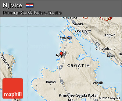 Shaded Relief Map of Njivice