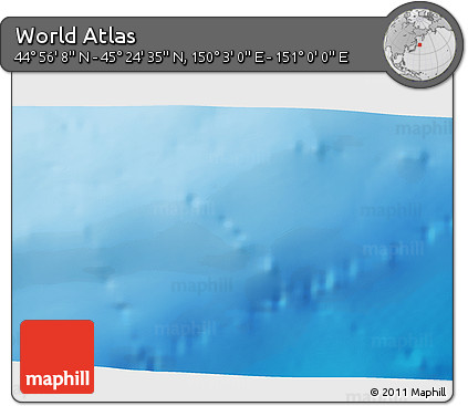 Physical 3D Map of the Area around 45° 10' 22" N, 150° 31' 30" E