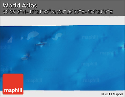 Physical 3D Map of the Area around 45° 10' 22" N, 153° 55' 30" E