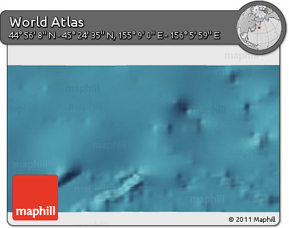 Satellite 3D Map of the Area around 45° 10' 22" N, 155° 37' 30" E
