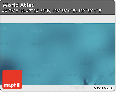 Satellite 3D Map of the Area around 45° 10' 22" N, 159° 1' 30" E