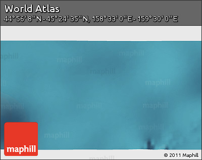 Satellite 3D Map of the Area around 45° 10' 22" N, 159° 1' 30" E