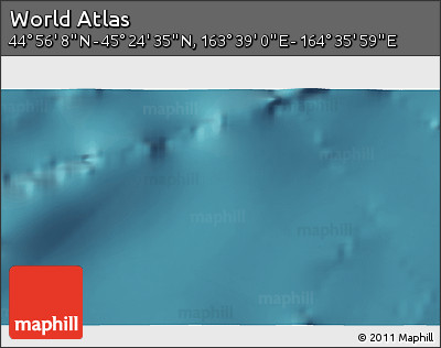Satellite 3D Map of the Area around 45° 10' 22" N, 164° 7' 30" E
