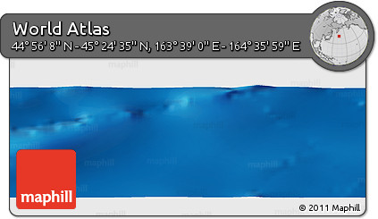 Physical Panoramic Map of the Area around 45° 10' 22" N, 164° 7' 30" E