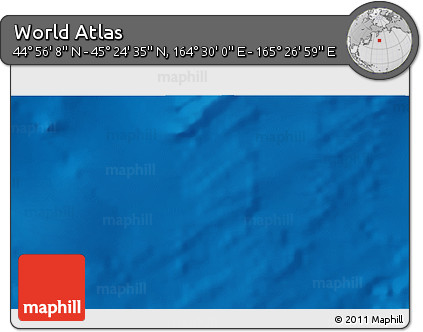 Physical 3D Map of the Area around 45° 10' 22" N, 164° 58' 29" E