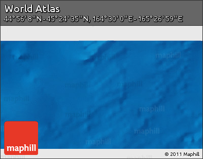Physical 3D Map of the Area around 45° 10' 22" N, 164° 58' 29" E