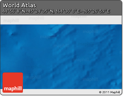 Physical 3D Map of the Area around 45° 10' 22" N, 164° 58' 29" E