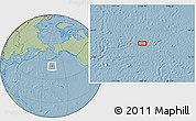 Savanna Style Location Map of the area around 45° 10' 22" N, 168° 13' 29" W, hill shading